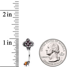 将图片加载到图库查看器，Red Brown Gem The Kings Key Top Mount Belly Ring
