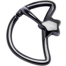 Load image into Gallery viewer, 16G 5/16 Black Crescent Moon Shooting Star Closure Ring
