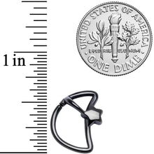 Load image into Gallery viewer, 16G 5/16 Black Crescent Moon Shooting Star Closure Ring
