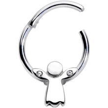 Load image into Gallery viewer, 16G 3/8 Clear Gem Tiny Angel Hinged Segment Ring
