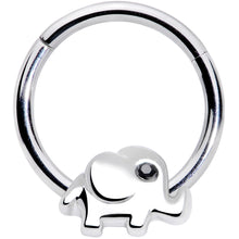 Load image into Gallery viewer, 16G 3/8 Black Gem Baby Elephant Hinged Segment Ring
