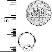 Load image into Gallery viewer, 16G 3/8 Black Gem Baby Elephant Hinged Segment Ring
