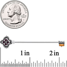 Load image into Gallery viewer, 14G Red Brown Gem Kings Key Industrial Barbell 38mm
