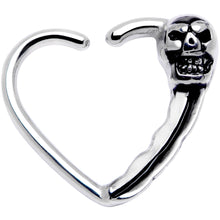 Load image into Gallery viewer, 16G 3/8 Love Heart Scary Skull Left Ear Closure Ring
