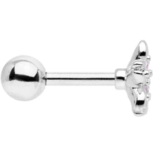 Load image into Gallery viewer, 16G 1/4 Pink Gem Center Flower Cartilage Tragus Earring
