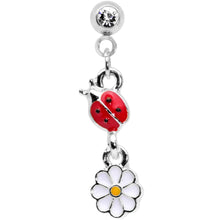 将图片加载到图库查看器，16G 1/4 Clear Gem Ladybug Dangle Cartilage Tragus
