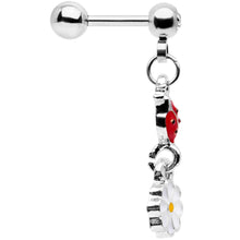 将图片加载到图库查看器，16G 1/4 Clear Gem Ladybug Dangle Cartilage Tragus
