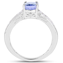 Load image into Gallery viewer, 2.13 Carat Genuine Tanzanite &amp; White Topaz .925 Sterling Silver Ring

