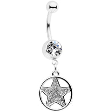 将图片加载到图库查看器，Clear Gem Moon Star Magic Dangle Belly Ring Set of 2
