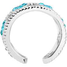 Load image into Gallery viewer, Aqua Gem Ring of Hearts Non Pierced Ear Cuff
