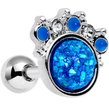Load image into Gallery viewer, 16G 1/4 Blue Faux Druzy Serenade Cartilage Tragus Earring
