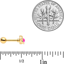 Load image into Gallery viewer, 16G 1/4 Pink Faux Opal Gold Tone Heart Cartilage Tragus Set of 3
