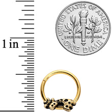 Load image into Gallery viewer, 16G 3/8  Gold Tone Happy Giraffe Hinged Segment Ring
