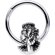 Load image into Gallery viewer, 16G 3/8 Egypt Cleopatra Anubis Hinged Segment Ring
