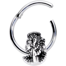Load image into Gallery viewer, 16G 3/8 Egypt Cleopatra Anubis Hinged Segment Ring
