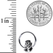 Load image into Gallery viewer, 16G 3/8 Egypt Cleopatra Anubis Hinged Segment Ring
