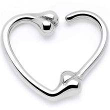 将图片加载到图库查看器，16G 3/8 Bone Heart Right Ear Closure Ring
