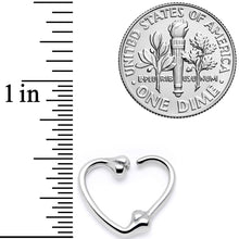 将图片加载到图库查看器，16G 3/8 Bone Heart Right Ear Closure Ring
