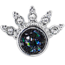 Load image into Gallery viewer, 16G 1/4 Blue Faux Druzy Clear Gem Crest Cartilage Tragus Earring
