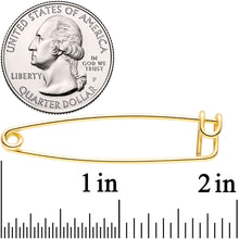 Load image into Gallery viewer, 14G Gold Tone Punk Rock Safety Pin Industrial Barbell 38mm
