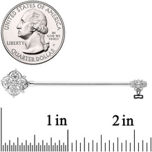 Load image into Gallery viewer, 14G Ornate Filigree Key Industrial Barbell 38mm
