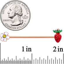 Load image into Gallery viewer, 14G Yellow Gem Rose Gold Tone Berry Industrial Barbell 38mm
