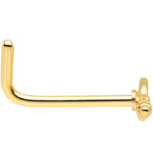 Load image into Gallery viewer, 20G 5/16 Gold Tone Key to Your Heart L Shaped Nose Ring
