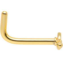 Load image into Gallery viewer, 18G 5/16 Gold Tone Key to Your Heart L Shaped Nose Ring
