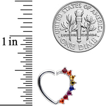 将图片加载到图库查看器，16G 5/16 Rainbow Gem Pride Heart Left Ear Closure Ring
