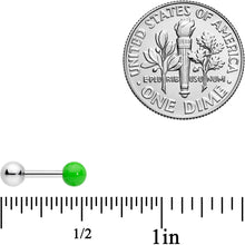 Load image into Gallery viewer, 16G 1/4 Green Glow UFO Space Alien Cartilage Tragus Set of 3
