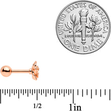 Load image into Gallery viewer, 16G 1/4 Rose Gold Tone Rose Flower Cartilage Tragus Earring
