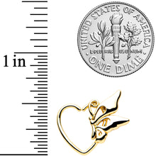 Load image into Gallery viewer, 18G 3/8 Gold Tone Butterfly Heart Left Ear Closure Ring
