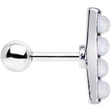 Load image into Gallery viewer, 16G 1/4 White Faux Opal Quad Cartilage Tragus Earring

