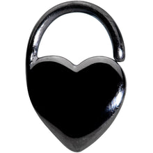 将图片加载到图库查看器，16G 5/16 Black PVD Heart Padlock Closure Ring
