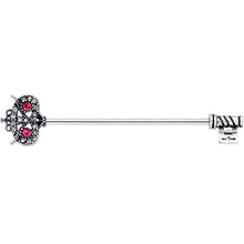 Load image into Gallery viewer, 14G Pink Clear Gem Royal Owl Key Industrial Barbell 38mm
