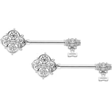 Load image into Gallery viewer, 14G 9/16 Ornate Filigree Key Barbell Nipple Ring Set
