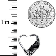 将图片加载到图库查看器，16G 3/8 Skull Face Heart Left Ear Closure Ring
