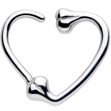Load image into Gallery viewer, 16G 3/8 Bone Heart Left Ear Closure Ring

