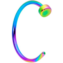 Load image into Gallery viewer, 22G 5/16 Rainbow Disc Nose Hoop
