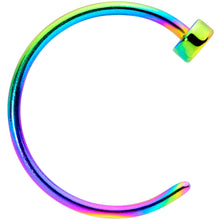 Load image into Gallery viewer, 22G 5/16 Rainbow Disc Nose Hoop
