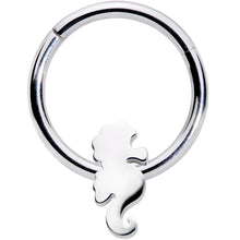 Load image into Gallery viewer, 16G 3/8 Steel Nautical Seahorse Hinged Segment Ring
