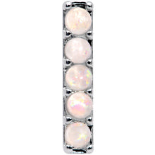 Load image into Gallery viewer, 16G 1/4 White Faux Opal Quintuplet Cartilage Tragus Earring
