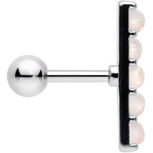 Load image into Gallery viewer, 16G 1/4 White Faux Opal Quintuplet Cartilage Tragus Earring
