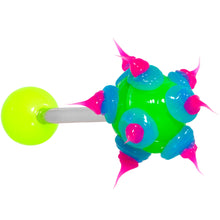 Load image into Gallery viewer, Green Pink Neon Silicone Spike Barbell Tongue Ring
