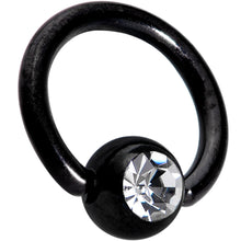 将图片加载到图库查看器，16G 1/4 Clear Gem Black BCR Captive Ring
