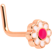 Load image into Gallery viewer, 20G 5/16 Rose Gold Tone Spring Flower L Shaped Nose Ring
