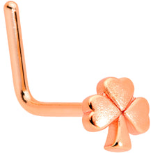 Load image into Gallery viewer, 22G 5/16 Rose Gold Tone St Patricks Shamrock L Shaped Nose Ring
