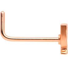 Load image into Gallery viewer, 22G 5/16 Rose Gold Tone New Years Champagne L Shaped Nose Ring
