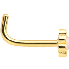 Load image into Gallery viewer, 18G 5/16 Gold Tone Spring Flower L Shaped Nose Ring
