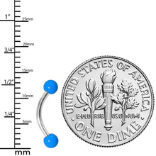 Load image into Gallery viewer, 16G 5/16 Red Yellow Blue Glow in the Dark Curved Barbell Set of 3
